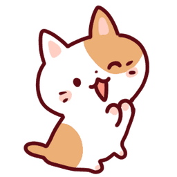 喜ぶ猫のキャラクター